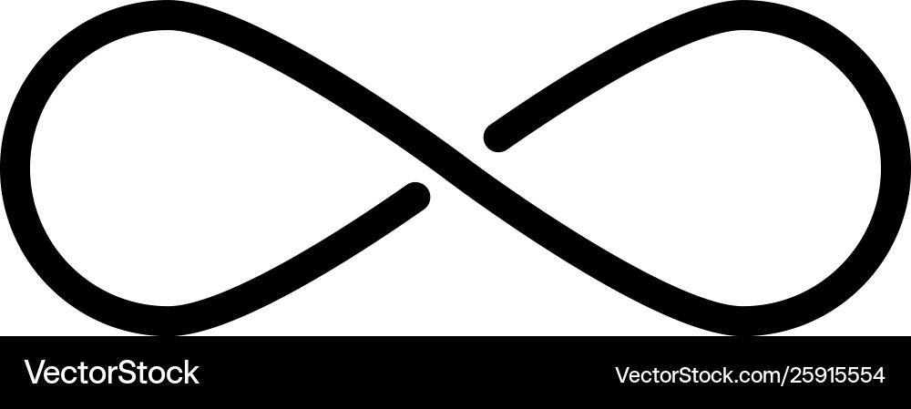 Infinity line icon in flat style for app ui Vector Image