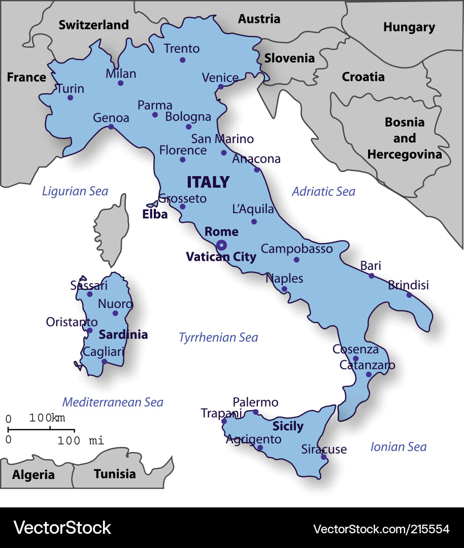 Italy Map Vector Image