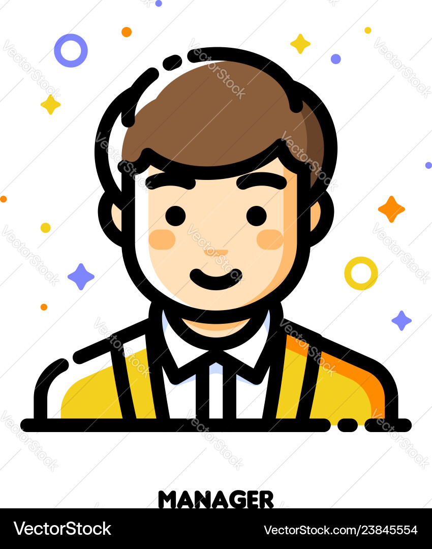 Male user avatar of manager icon cute boy face Male user avatar of manager icon cute boy face vector image