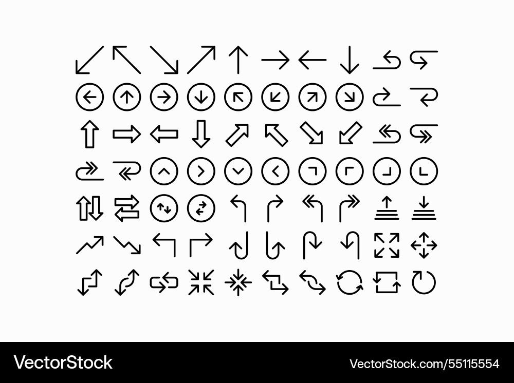 Minimalist line arrow icon set design Vector Image