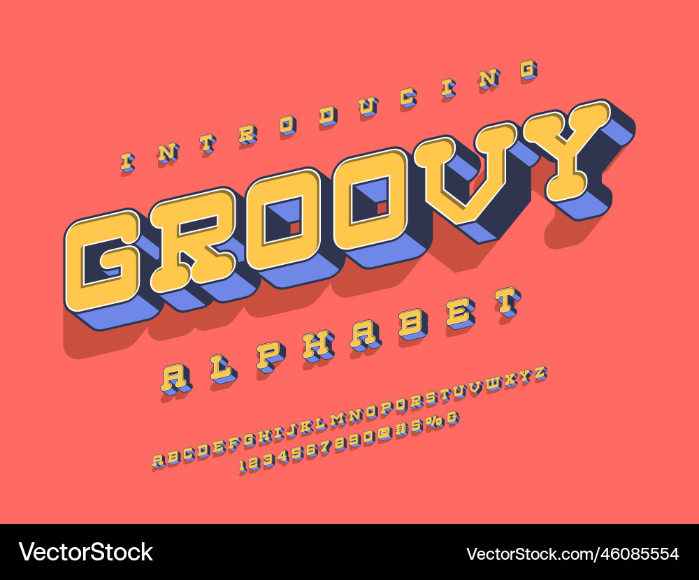 Retro font vector image