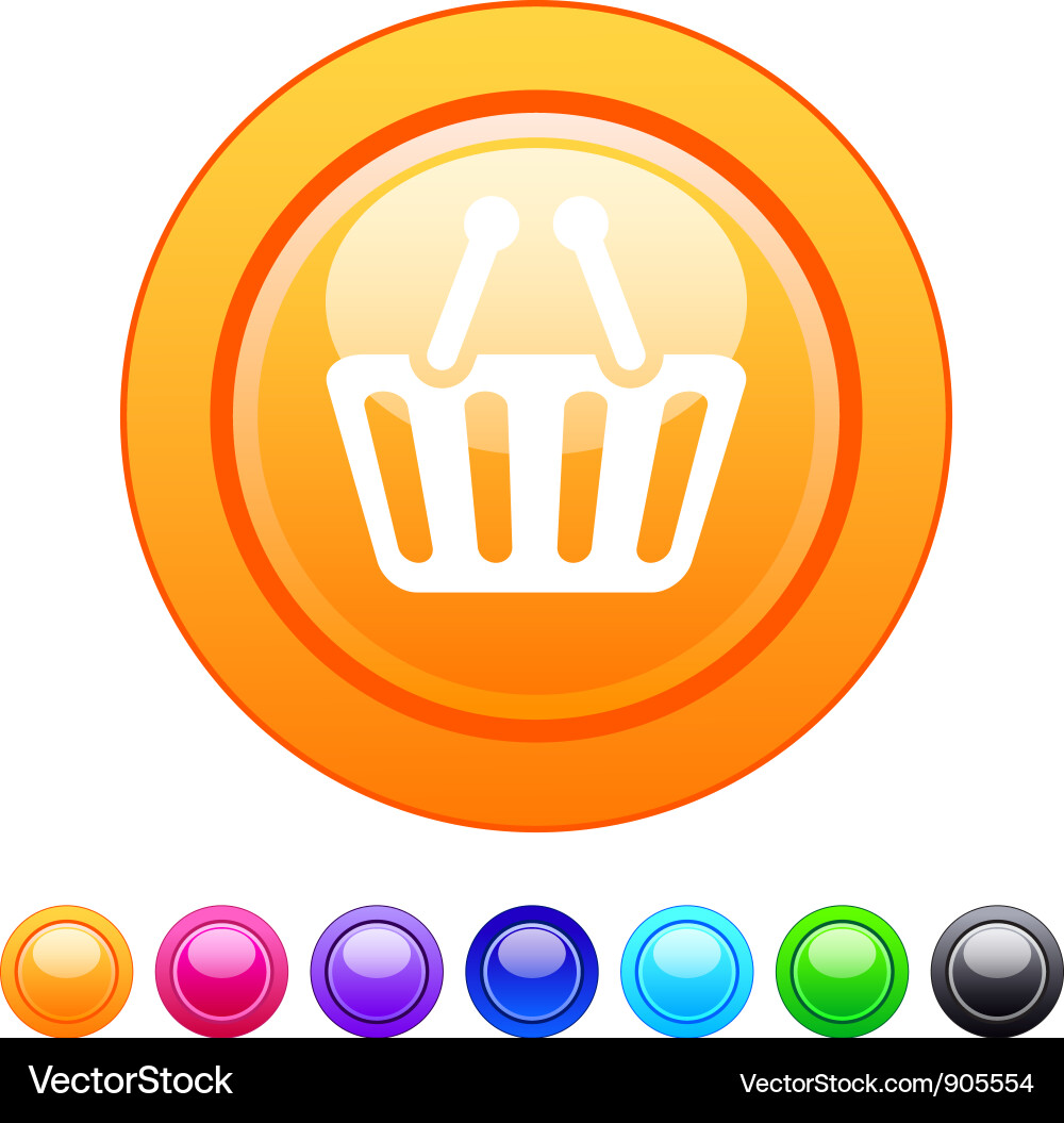 Shopping cart circle button Vector Image