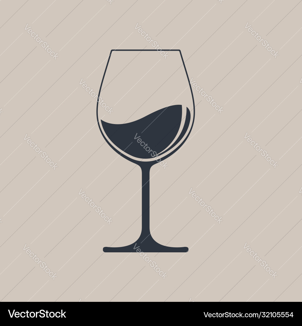 Wine Glass Icon Vector Image