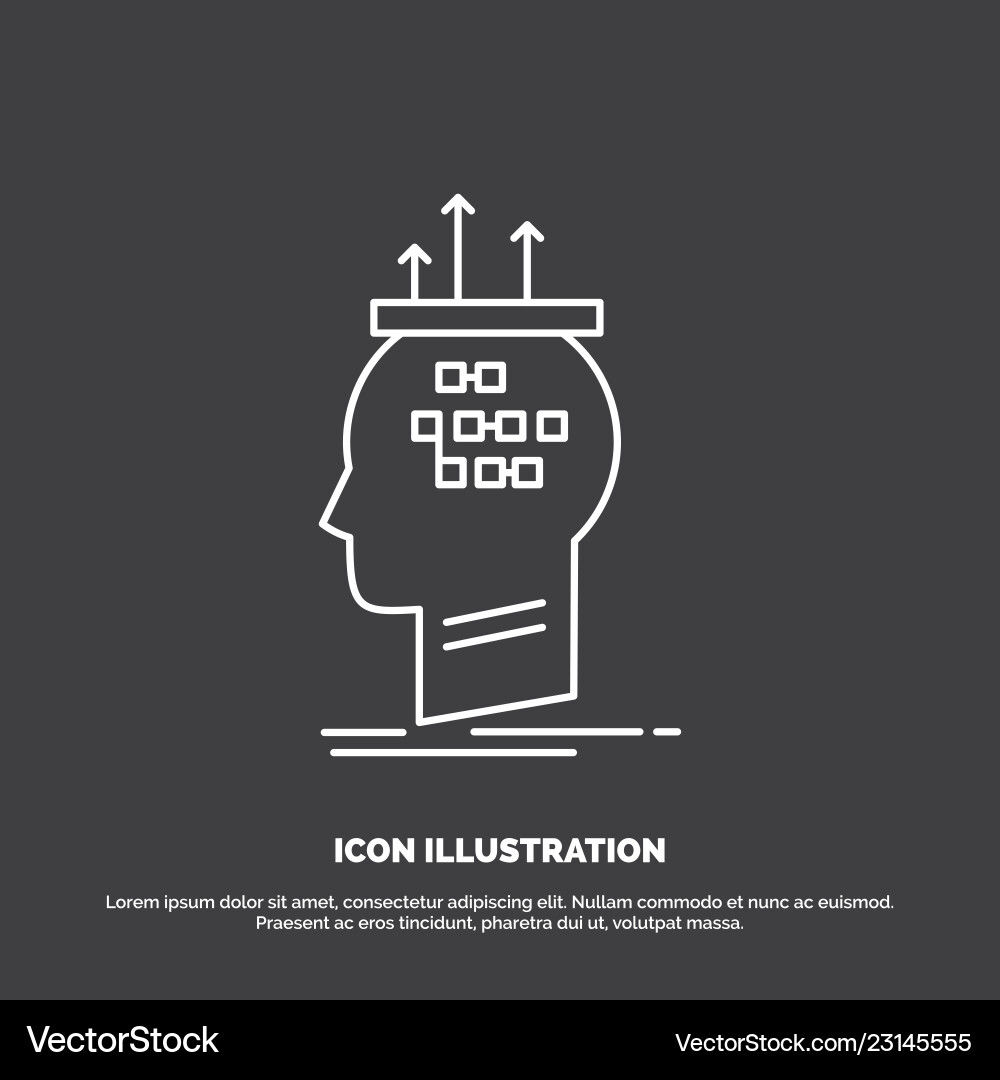 Algorithm brain conclusion process thinking icon Vector Image