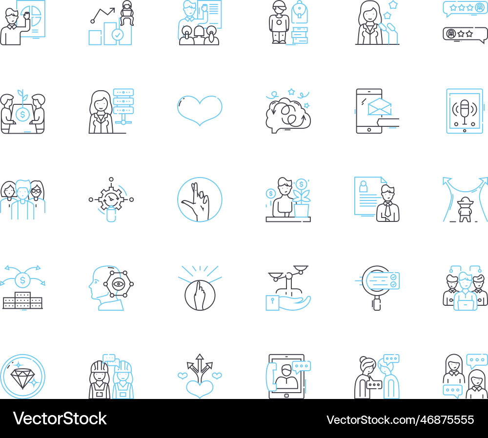 Allied parties linear icons set unity Allied parties linear icons set unity Vector Image