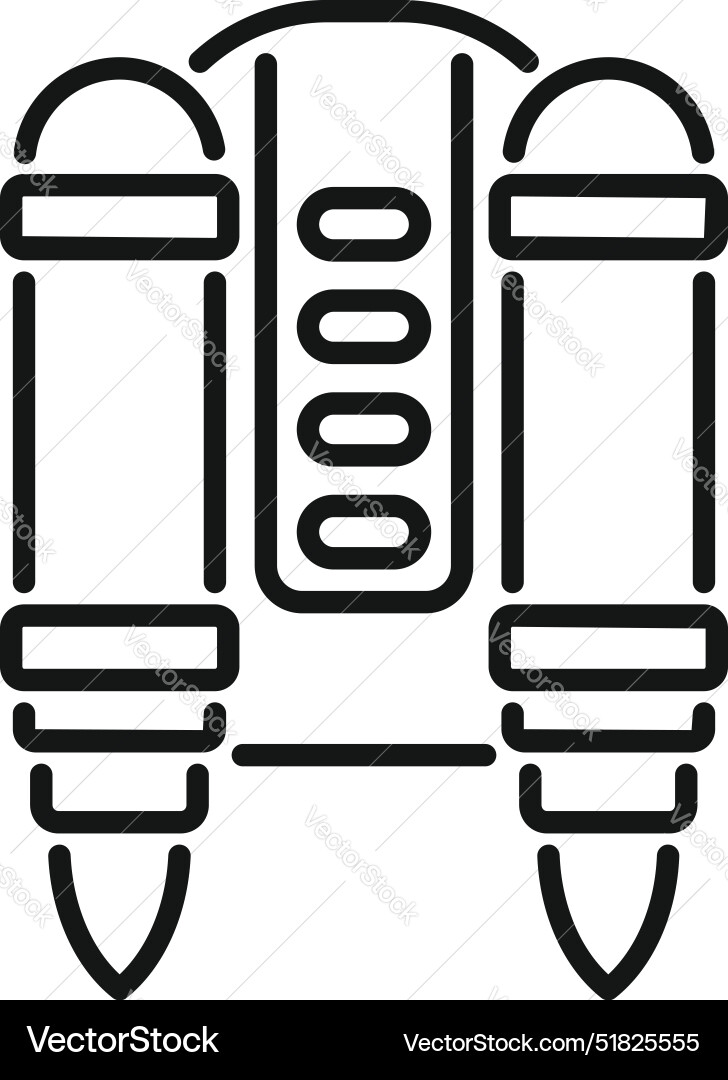 Jetpack with three turbines launching up Jetpack with three turbines launching up vector image