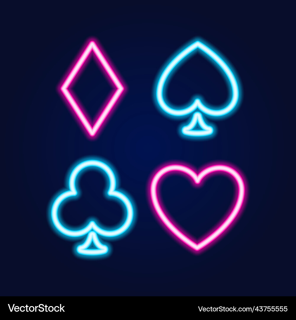 Neon Lampe Casino Banner auf blau Hintergrund Poker Neon Lampe Casino Banner auf blau Hintergrund Poker vektorbild