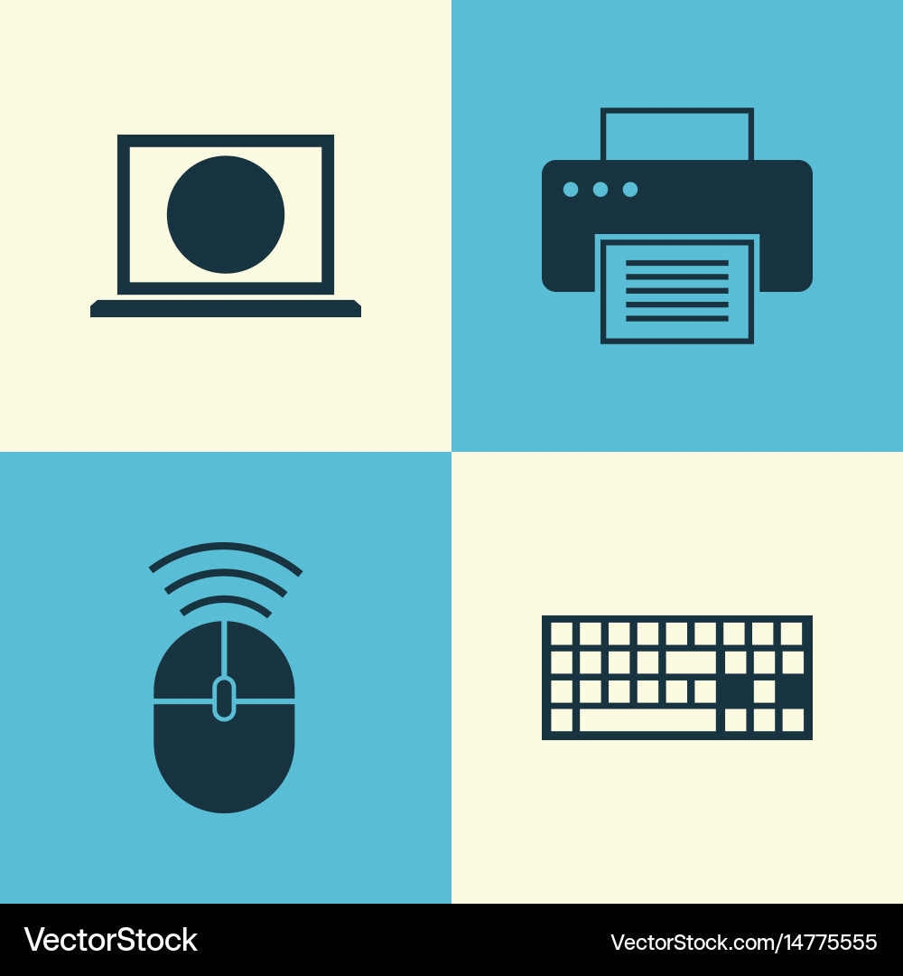 Notebook icons set collection of web computer Vector Image