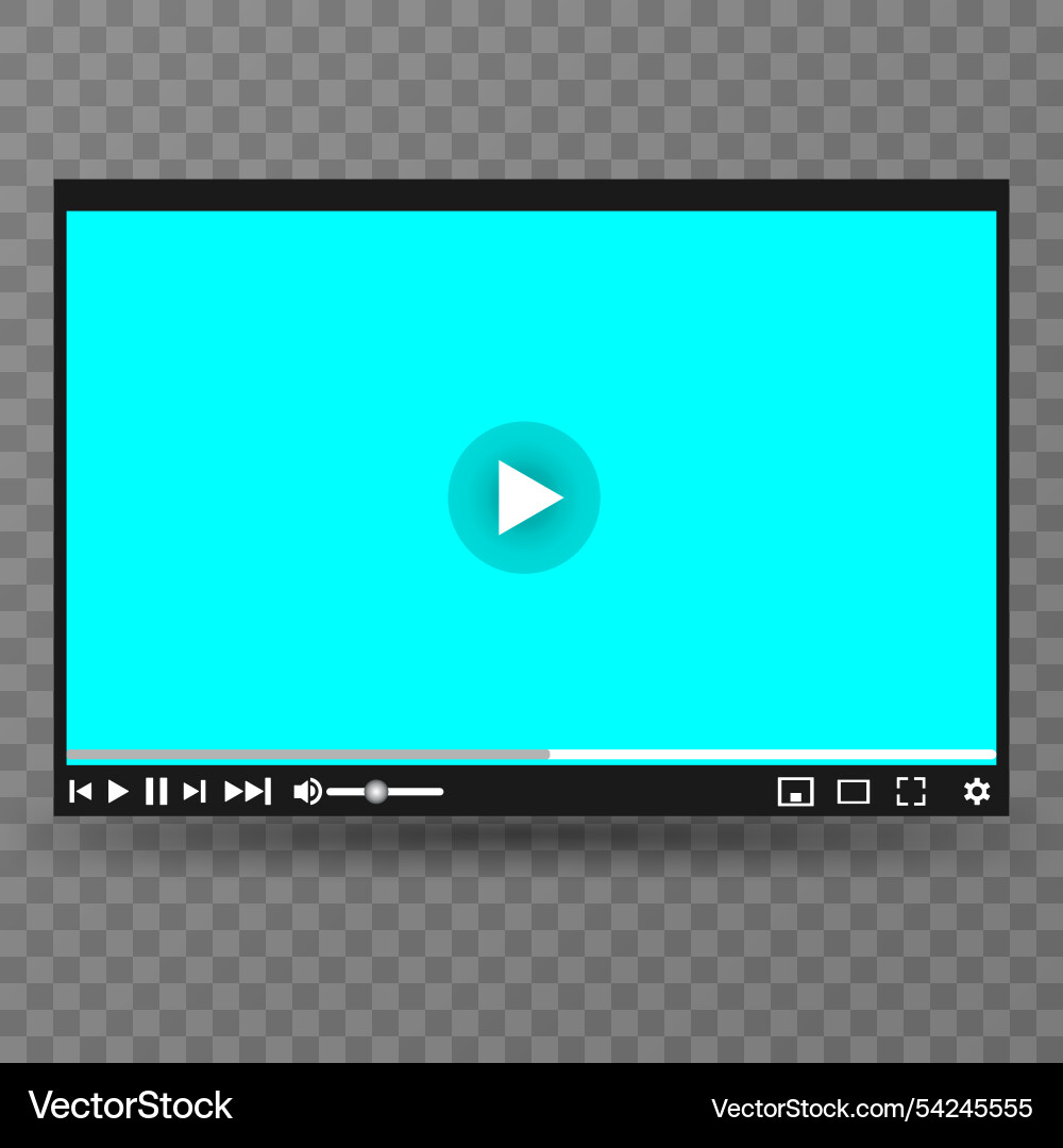Realistic video player with shadow Realistic video player with shadow vector image