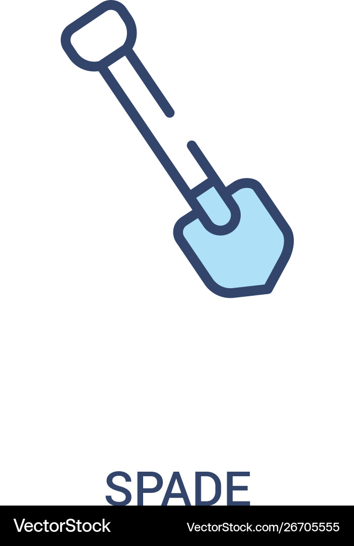 Spade concept 2 colored icon simple line element Vector Image
