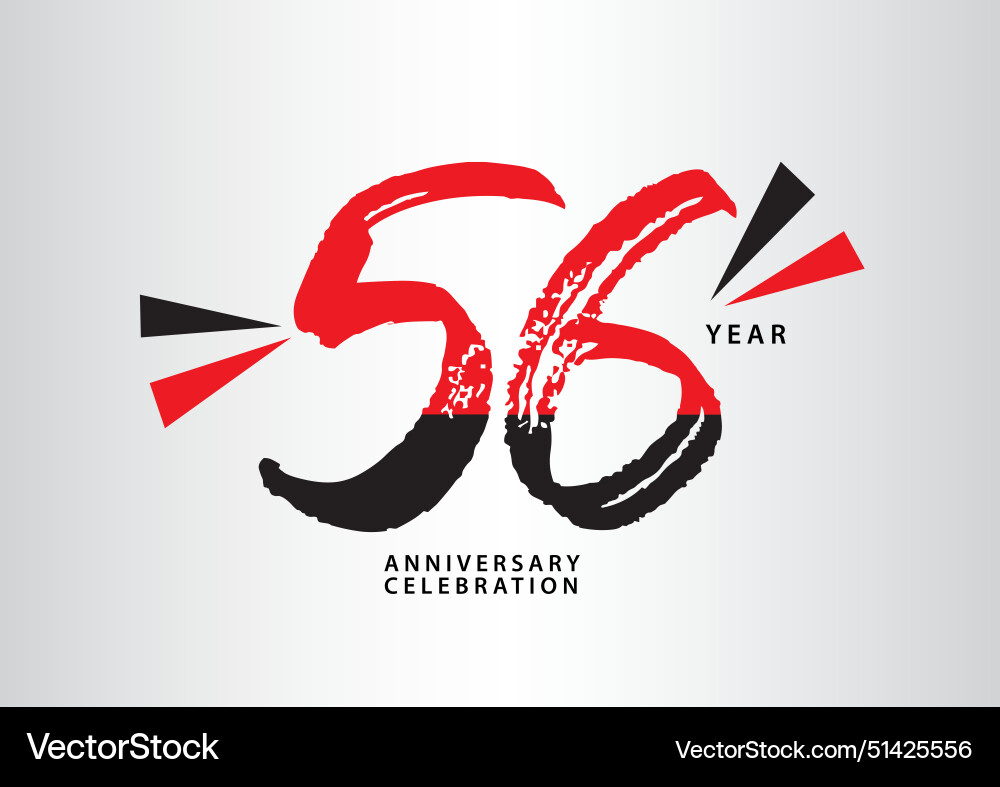 56 year anniversary celebration logotype 56 year anniversary celebration logotype vector image