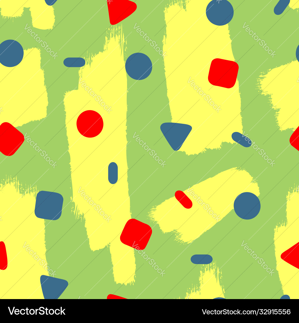 Abstract seamless pattern with geometric shapes Vector Image