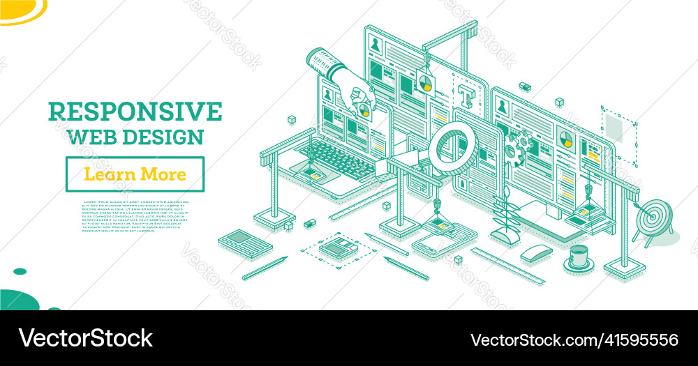 Adaptive and responsive web design isometric Adaptive and responsive web design isometric vector image