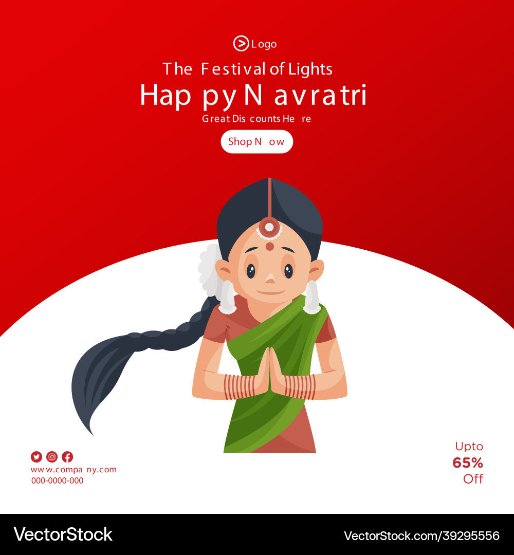 Banner design of happy navratri Banner design of happy navratri vector image