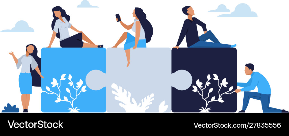 Business Teamwork Konzept Puzzle-Elemente Business Teamwork Konzept Puzzle-Elemente vektorbild