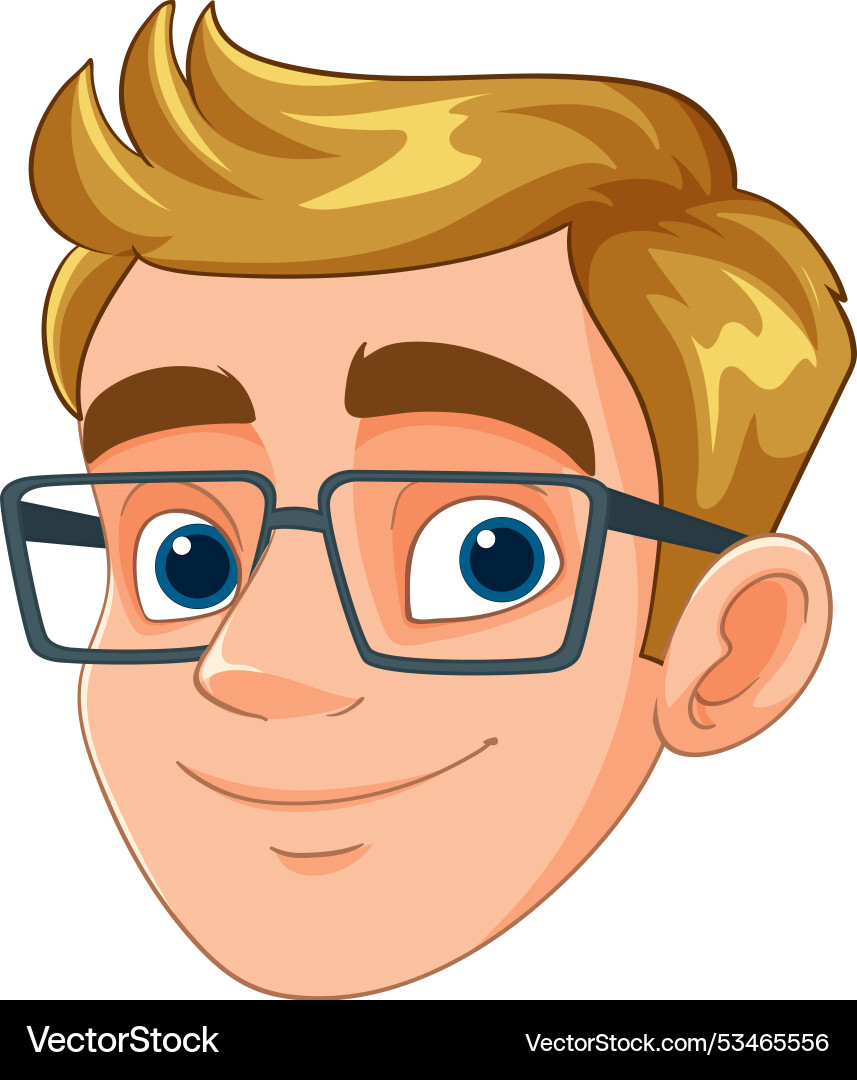 Cartoon Mann mit Brille und blonden Haaren Cartoon Mann mit Brille und blonden Haaren vektorbild
