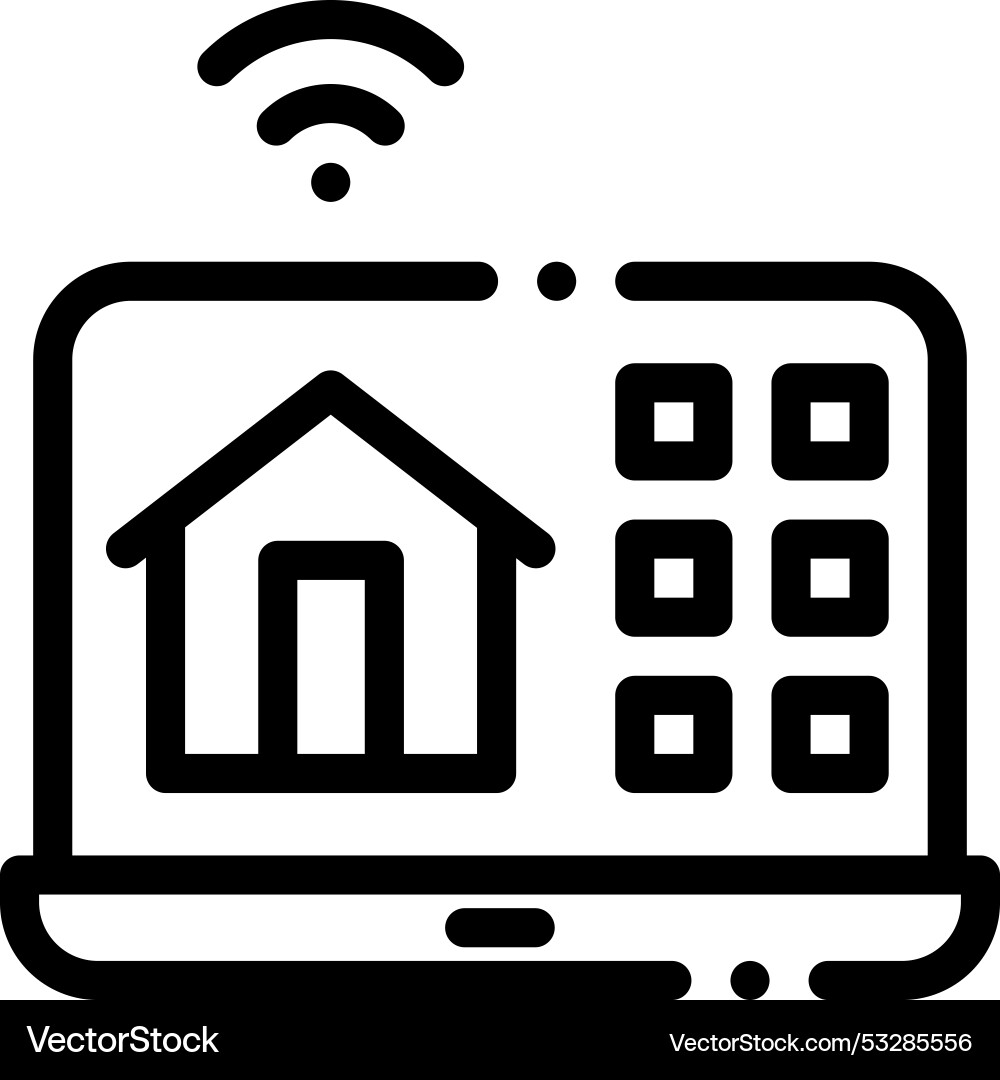 Domotics icon thin linear style design isolated Domotics icon thin linear style design isolated vector image