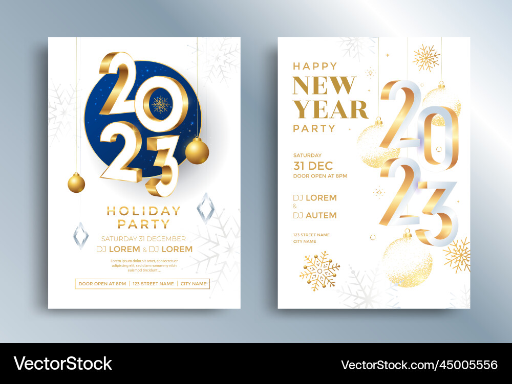 Happy new year 2023 greeting card design template Happy new year 2023 greeting card design template Vector Image