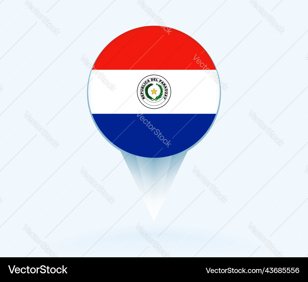 Map pointer with flag of paraguay Vector Image