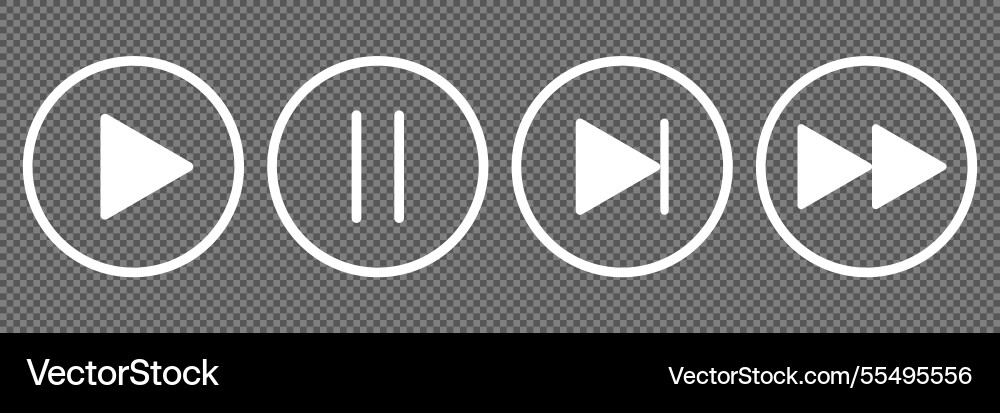 Media player button icon set Media player button icon set vector image