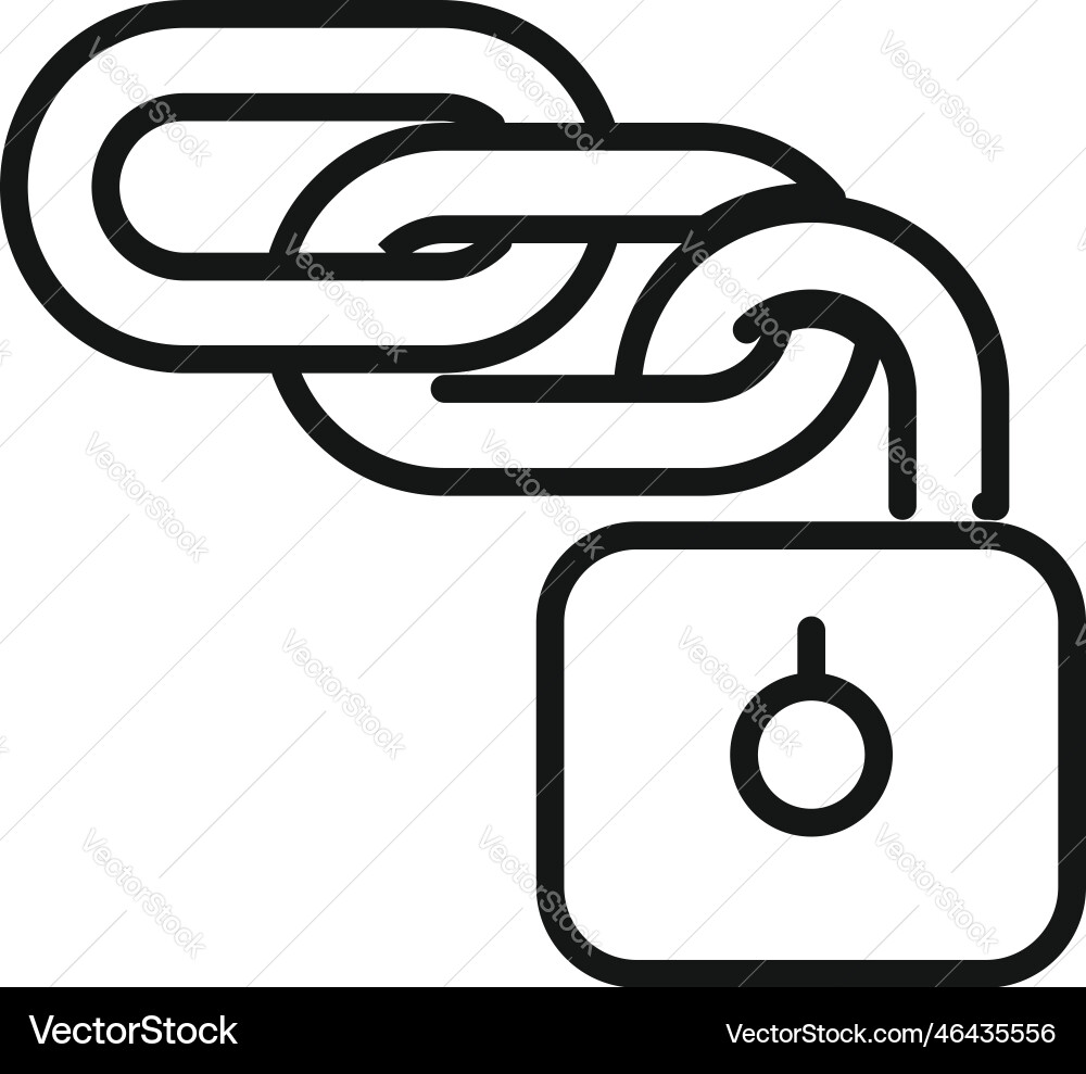 Padlock blockchain icon outline block Padlock blockchain icon outline block vector image