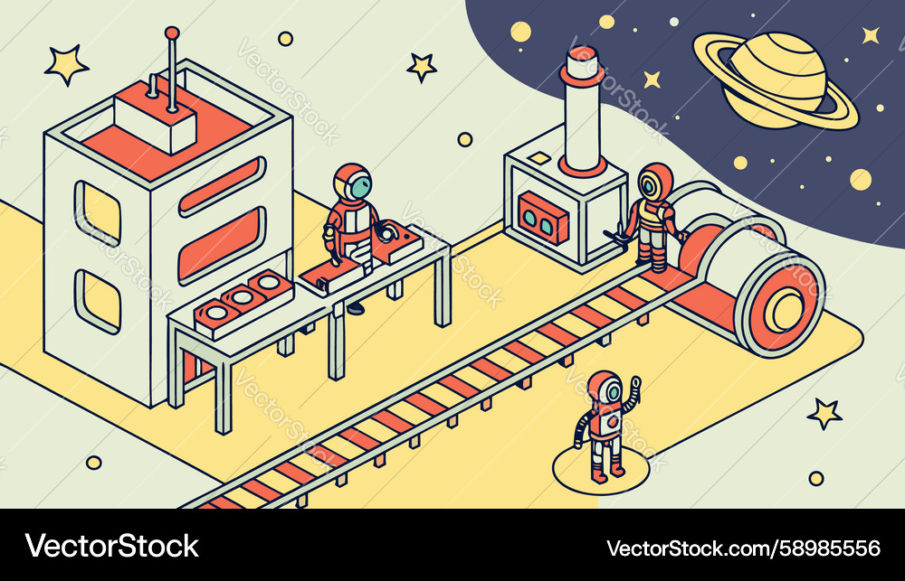 Robotic Factory Automation Vector Image