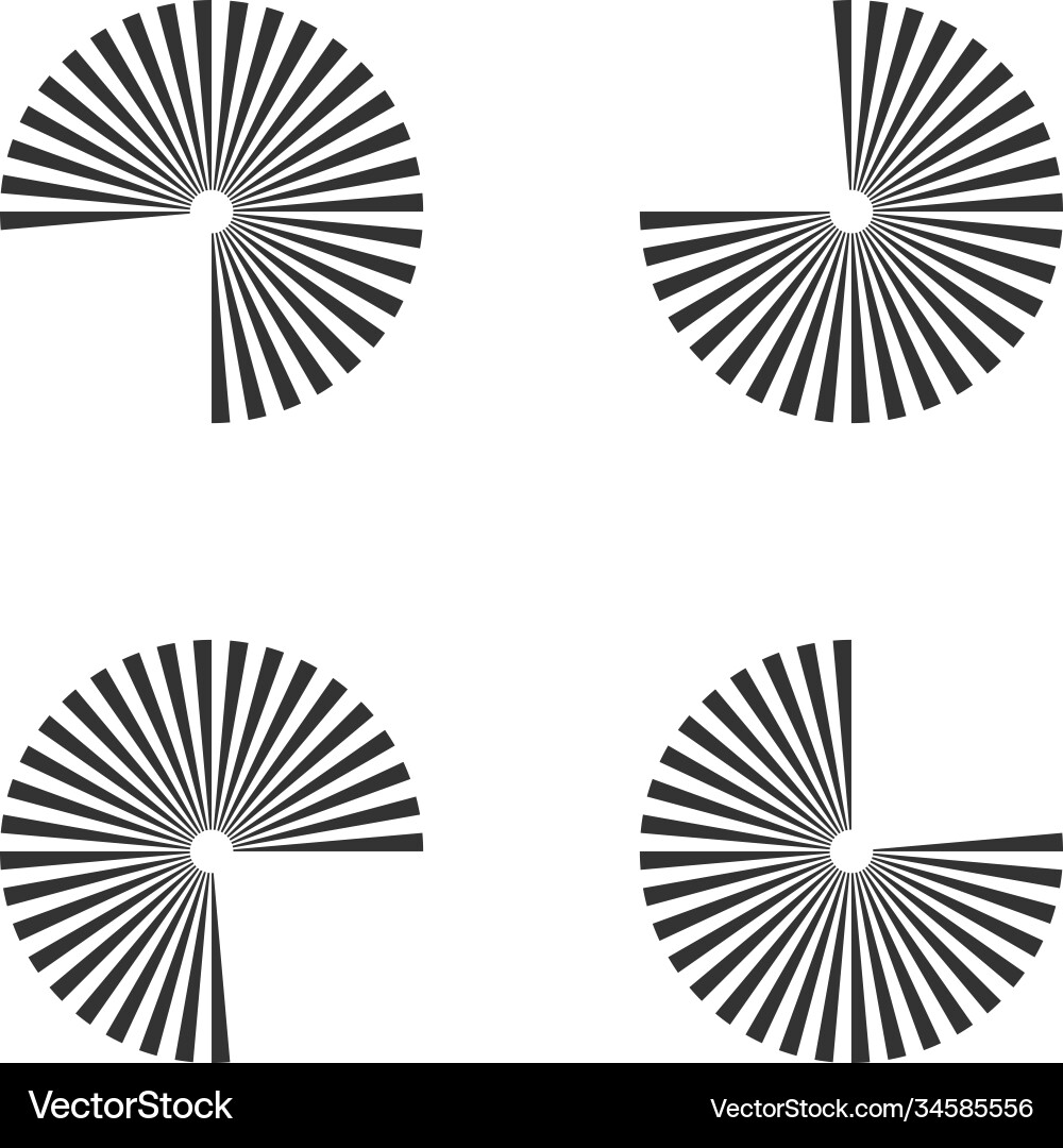 Set rays beams element shape Set rays beams element shape Vector Image