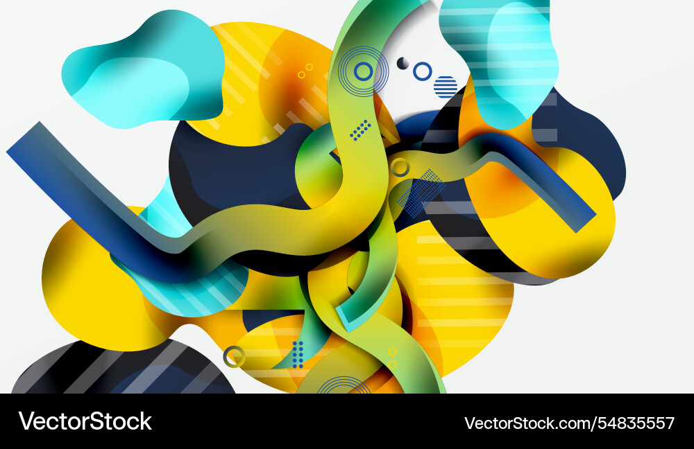 Abstract background - lines circles and liquid vector image