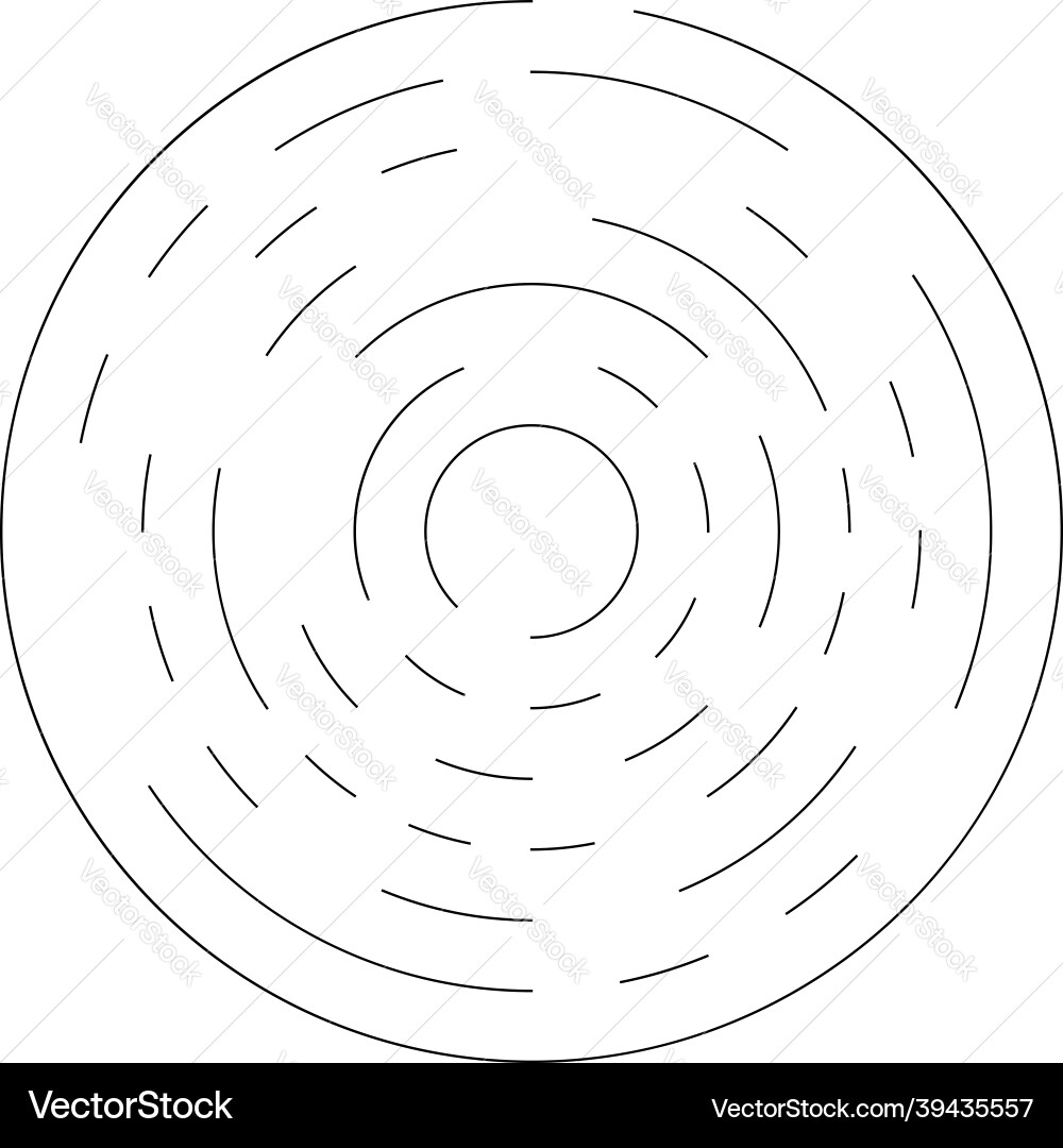 Circular concentric segmented circles rings Circular concentric segmented circles rings Vector Image