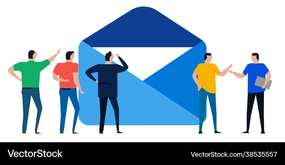 Email envelope team office discuss about message Email envelope team office discuss about message vector image