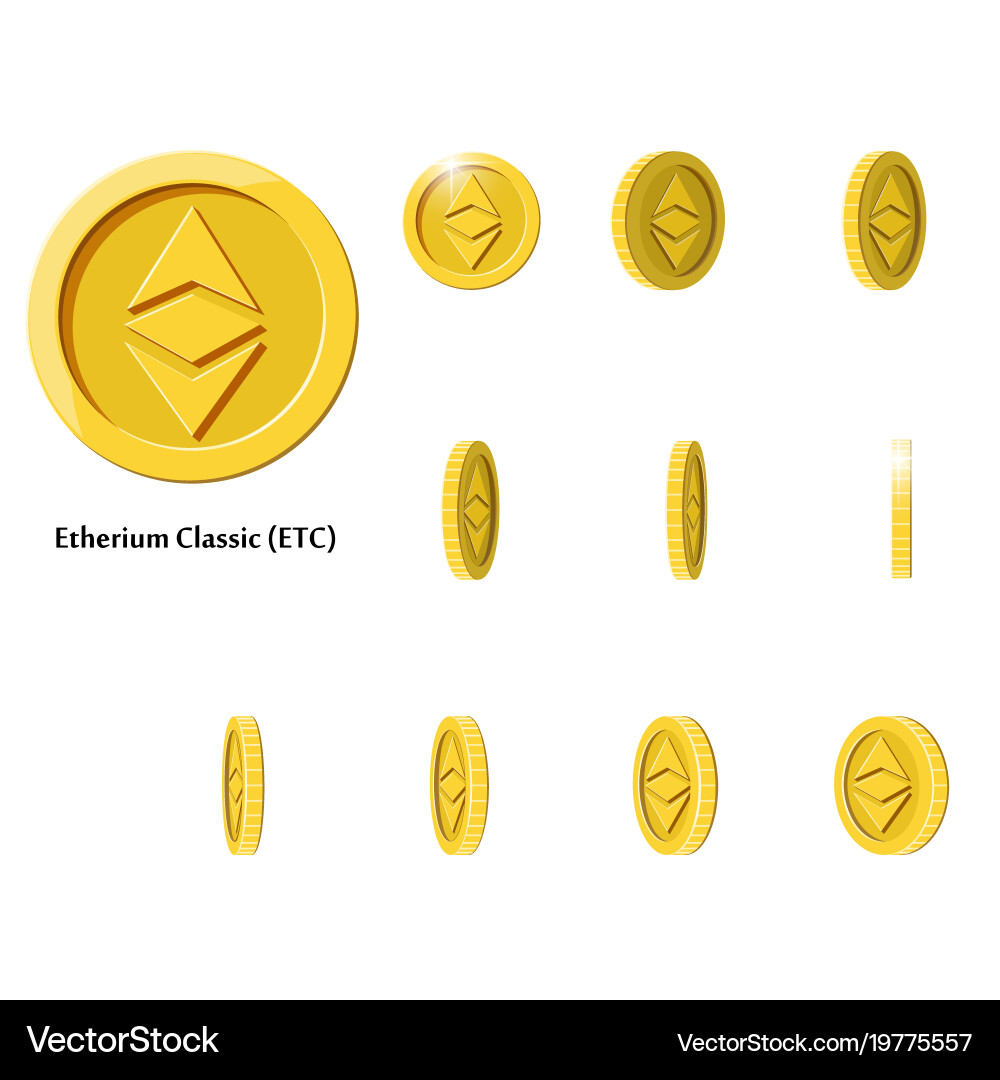 Gold rotate etherium frames vector image