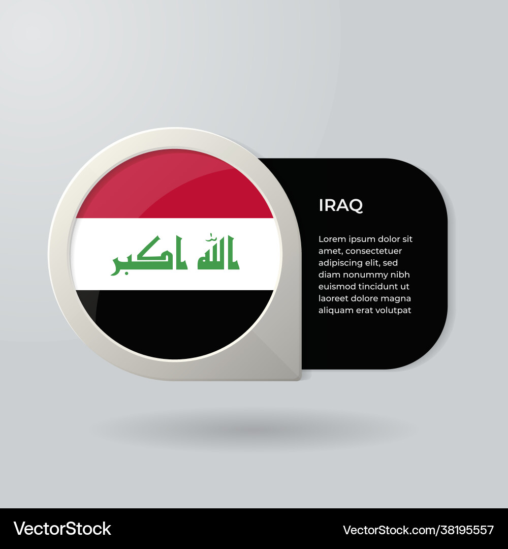 Iraq Flag 3D Pointer Map vector image