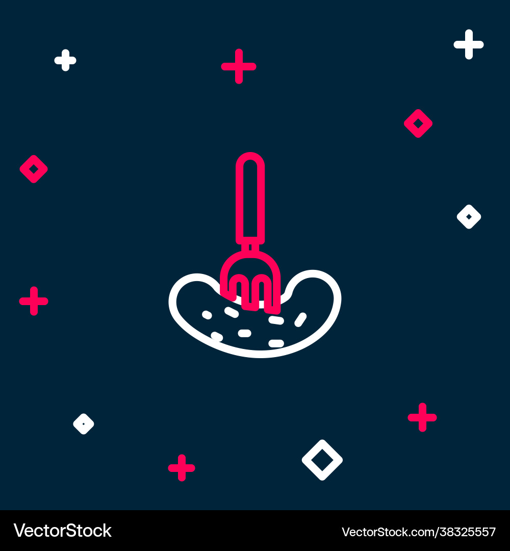 Line pickled cucumber on a fork icon isolated Line pickled cucumber on a fork icon isolated Vector Image