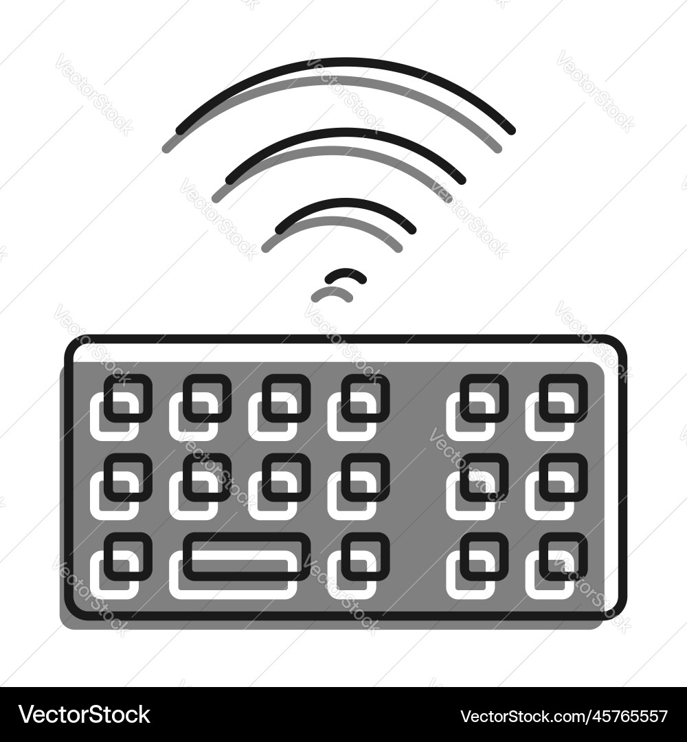 Linear icon wifi personal computer keyboard Vector Image