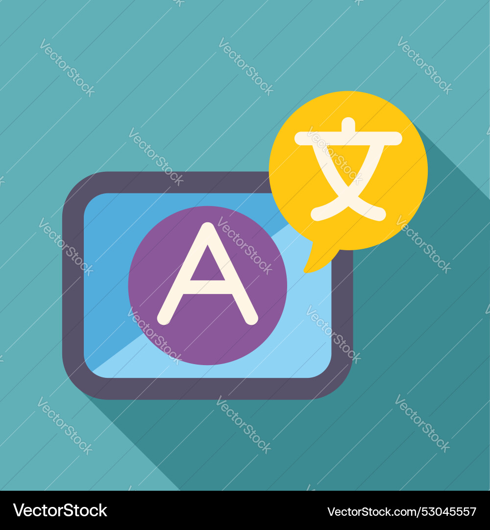 Online language translator app displaying foreign vector image