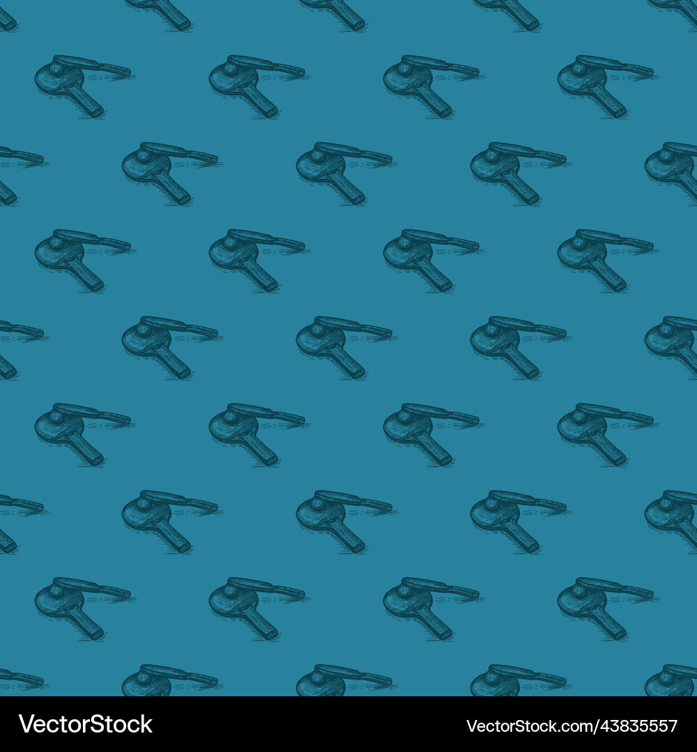 Ping pong racket engraved seamless pattern Vector Image