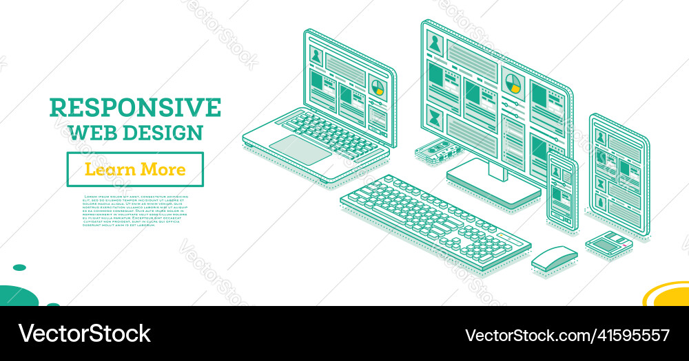 Responsive Web UI Isometric vector image
