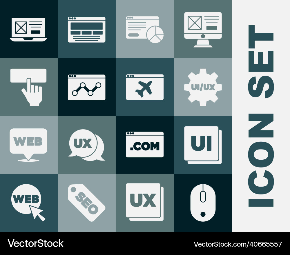 Set computer mouse ui or ux design website Vector Image