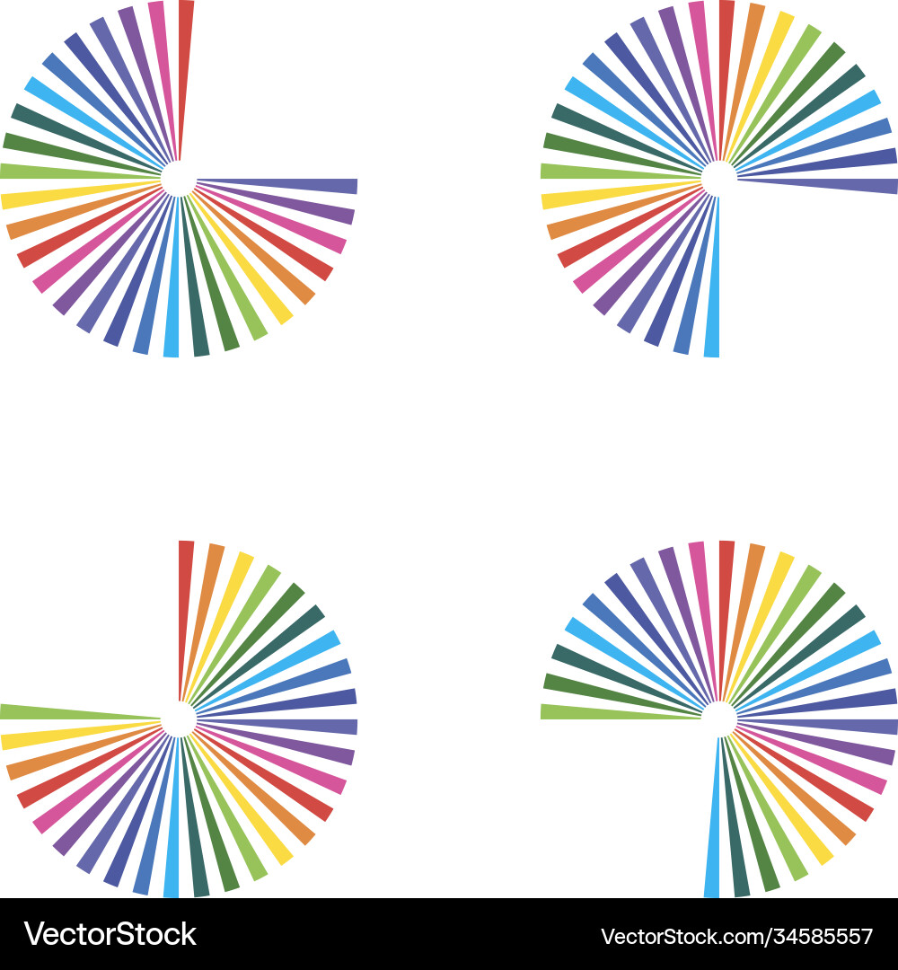 Set rays beams element shape Vector Image
