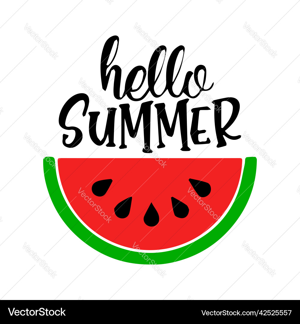 Watermelon Summer Slice Royalty Free Vector Image
