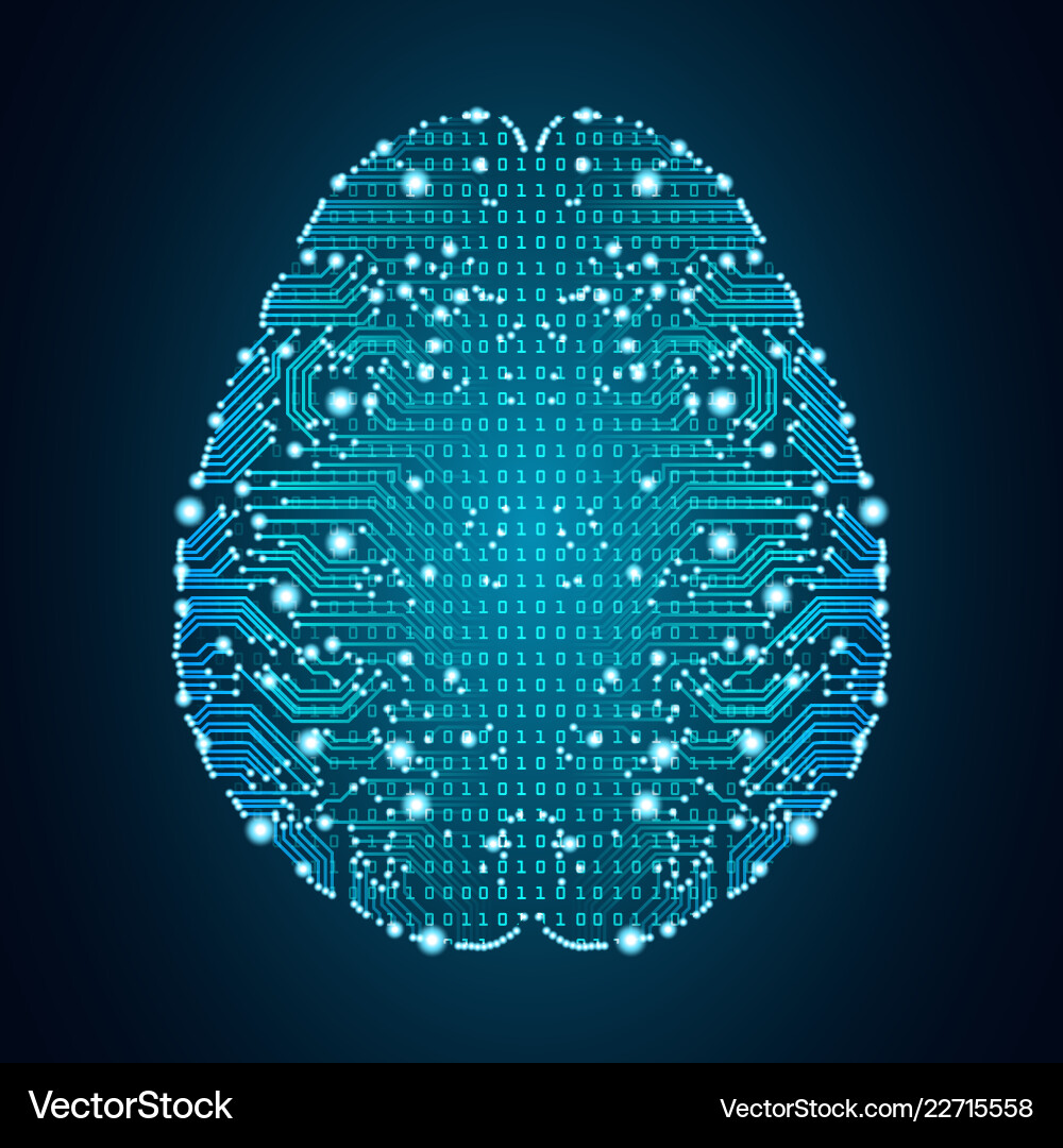 Big data and artificial intelligence brain concept Big data and artificial intelligence brain concept Vector Image