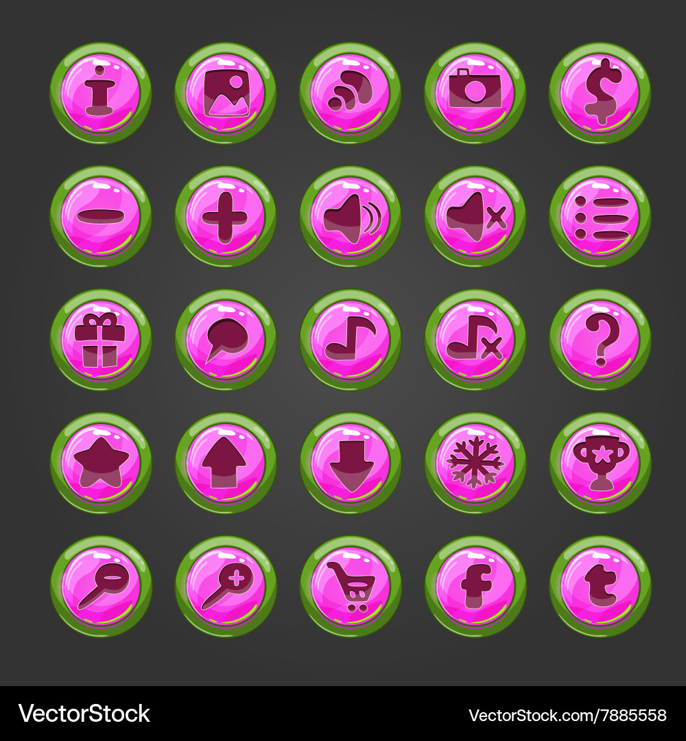 Big set of button for game design-7 Vector Image