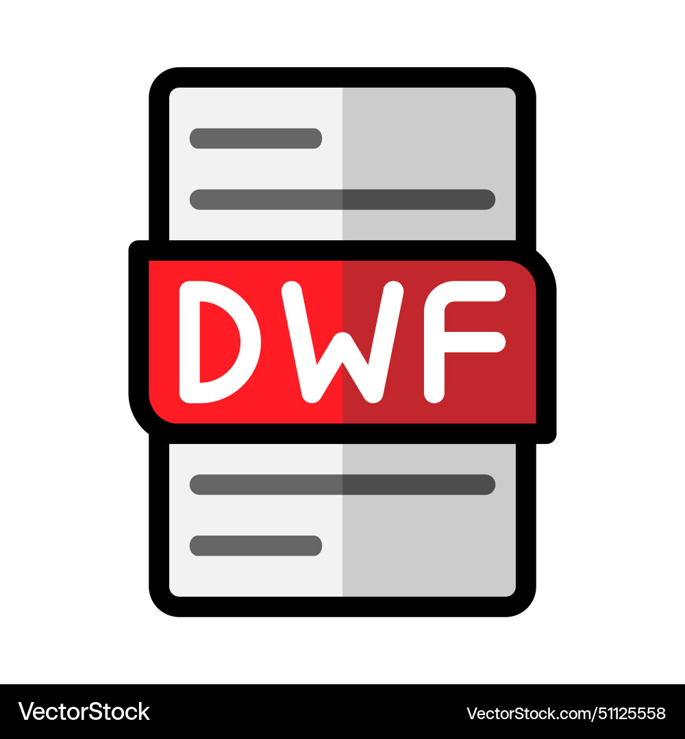 Dwf file type flat icons document files format Vector Image