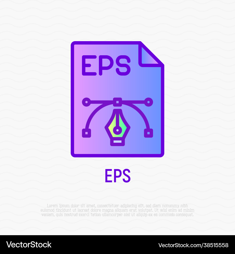 Eps file format thin line icon modern Vector Image
