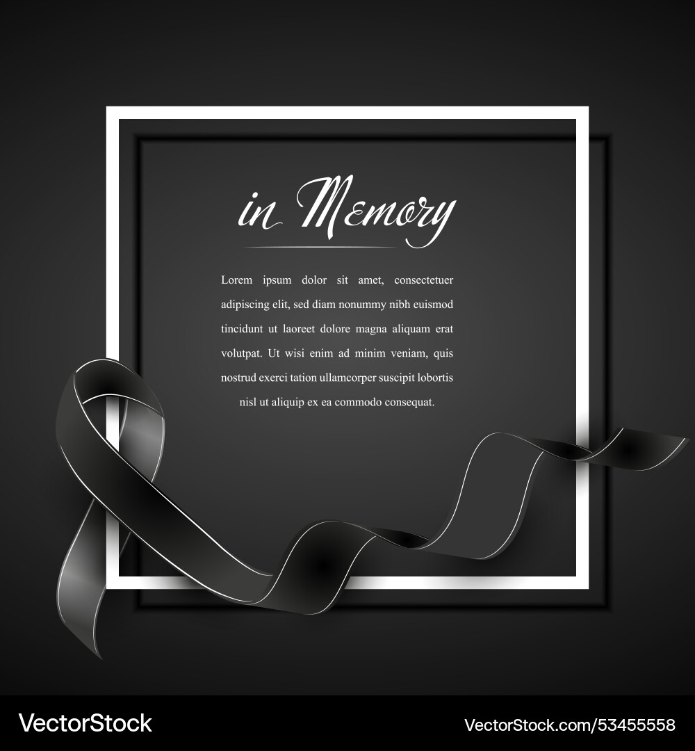 In memory mourning frame In memory mourning frame vector image