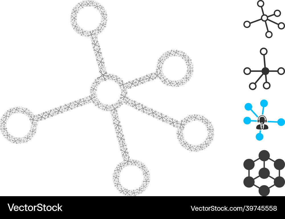 Links icon recursion collage Vector Image