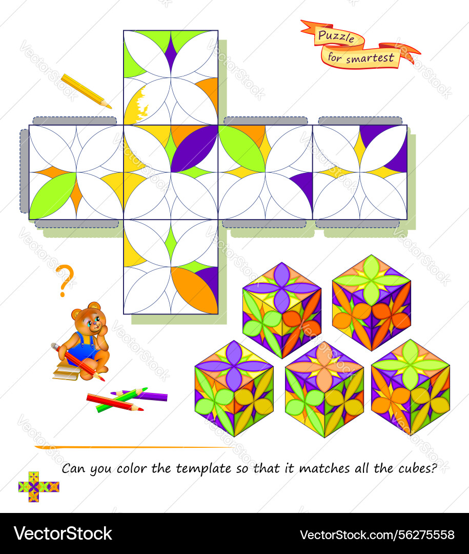Logic game for the smartest can you color Logic game for the smartest can you color vector image
