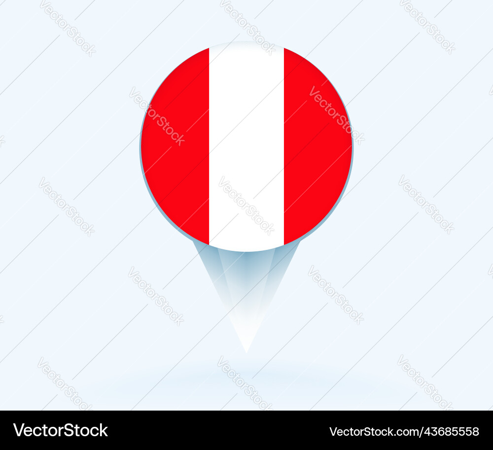 Map pointer with flag of peru Vector Image
