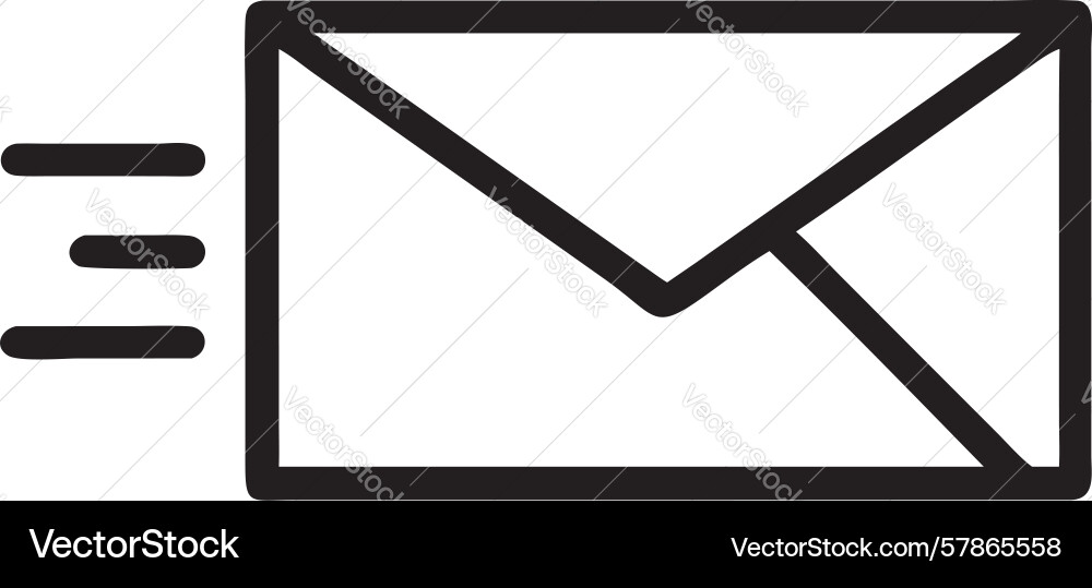 Message sent envelope with speed lines icon Vector Image