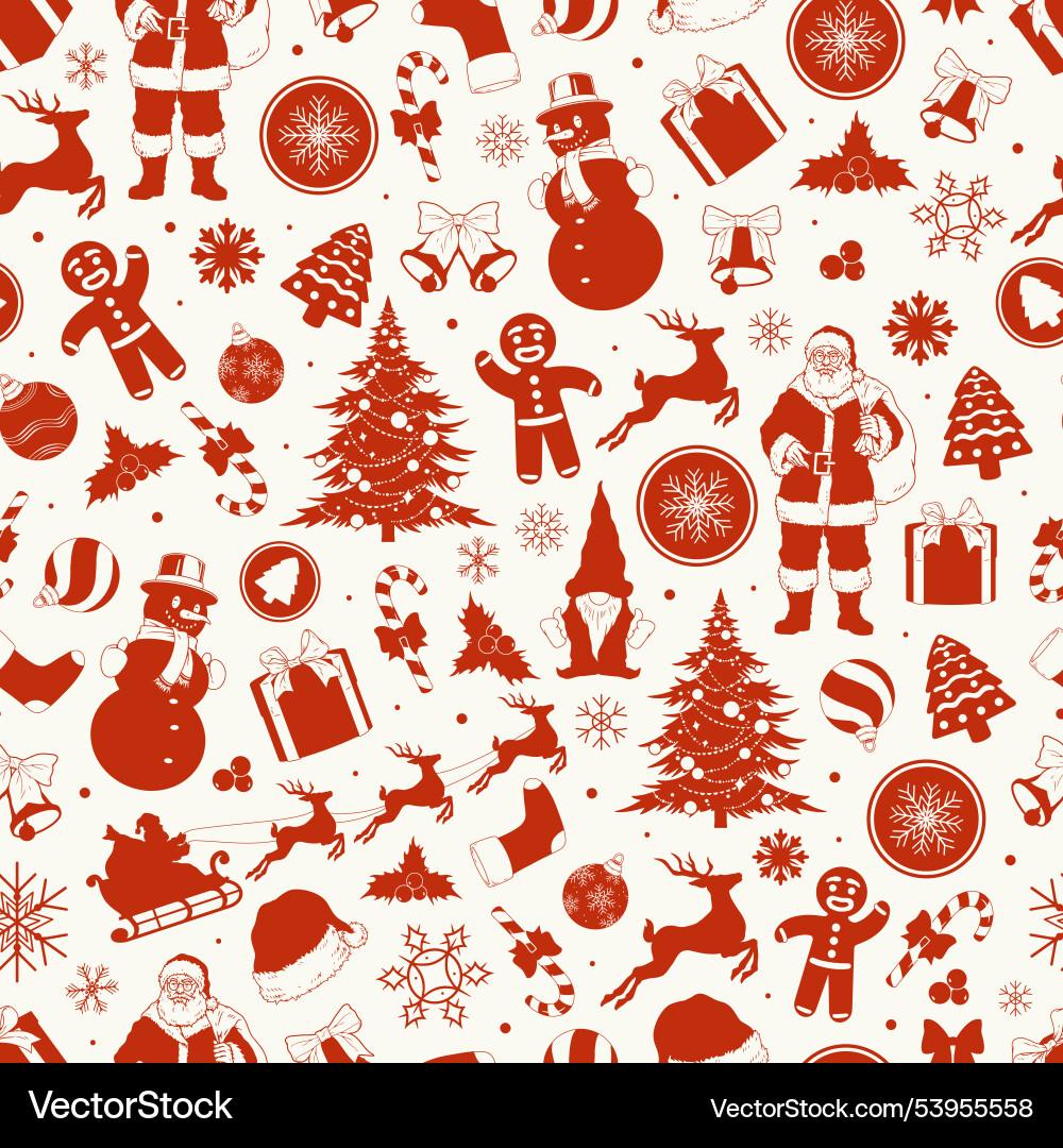 New year pattern seamless monochrome Royalty Free Vector